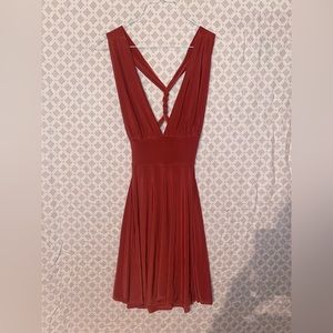 Plunging v neck dress
